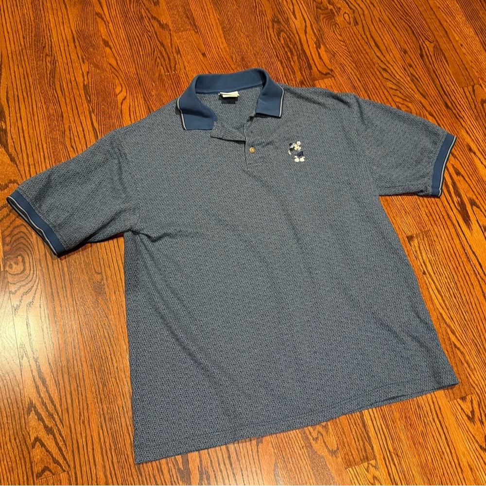 VINTAGE Disney World Blue Swing Mickey Golf Polo - Size XL